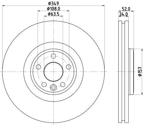 Mintex Brake Discs Front Vented Set Of 2 MDC2862C 349mm - image 3