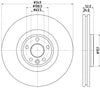 Mintex Brake Discs Front Vented Set Of 2 MDC2862C 349mm thumbnail