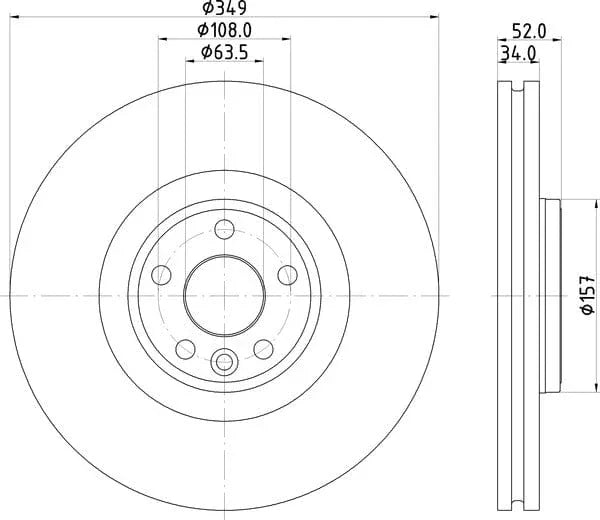 Mintex Brake Discs Front Vented Set Of 2 MDC2862C 349mm - image 4