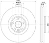Mintex Brake Discs Front Vented Set Of 2 MDC2862C 349mm thumbnail