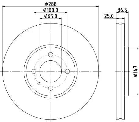 Mintex Brake Discs Front Vented Set Of 2 MDC2863C 288mm - image 3