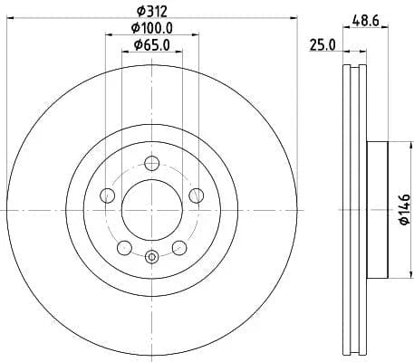 Mintex Brake Discs Front Vented Set Of 2 MDC2865C 312mm - image 3