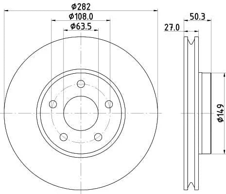 Mintex Brake Discs Front Vented Set Of 2 MDC2866C 282mm - image 3