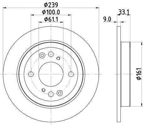Mintex Brake Discs Rear Solid Set Of 2 MDC2870CMX 239mm - image 3