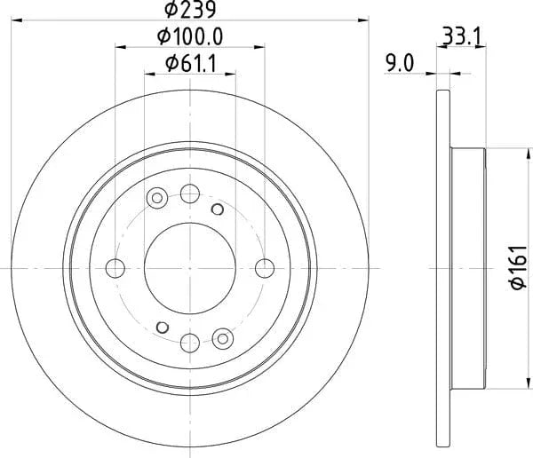 Mintex Brake Discs Rear Solid Set Of 2 MDC2870CMX 239mm - image 4