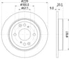 Mintex Brake Discs Rear Solid Set Of 2 MDC2870CMX 239mm thumbnail