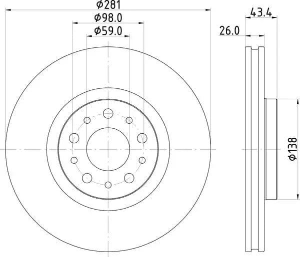 Mintex Brake Discs Front Vented Set Of 2 MDC2877C 281mm - image 4