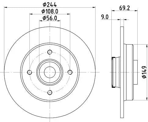 Mintex Brake Discs Rear Solid Set Of 2 MDC2879C 244mm - image 3