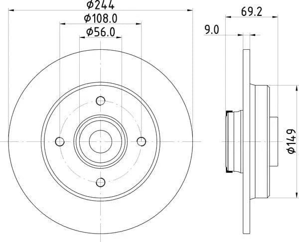 Mintex Brake Discs Rear Solid Set Of 2 MDC2879C 244mm - image 4