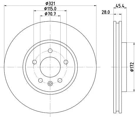 Mintex Brake Discs Front Vented Set Of 2 MDC2880C 321mm - image 3