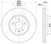 Mintex Brake Discs Front Vented Set Of 2 MDC2880C 321mm thumbnail