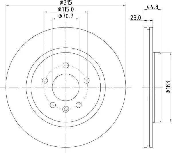 Mintex Brake Discs Rear Vented Set Of 2 MDC2881C 315mm - image 4
