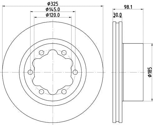 Mintex Brake Discs Rear Vented Set Of 2 MDC2883C 325mm - image 3