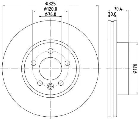 Mintex Brake Discs Front Vented Set Of 2 MDC2884C 325mm - image 3