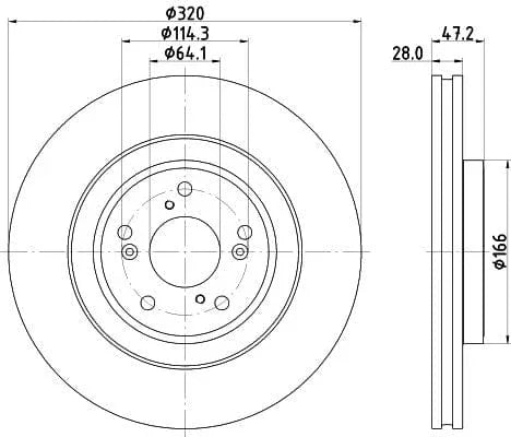 Mintex Brake Discs Front Vented Set Of 2 MDC2887C 320mm - image 3