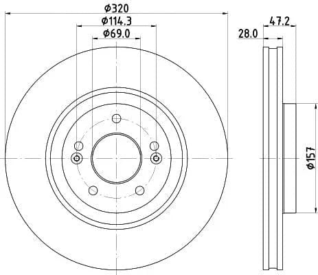 Mintex Brake Discs Front Vented Set Of 2 MDC2888C 320mm - image 3