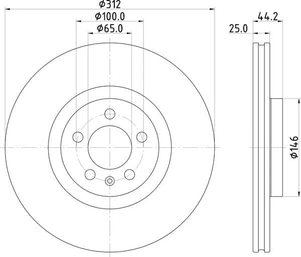 Mintex Brake Discs Front Vented Set Of 2 MDC2889C 312mm - image 4