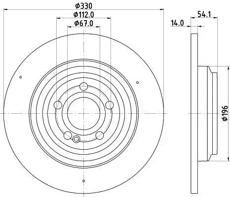 Mintex Brake Discs Rear Solid Set Of 2 MDC2894C 330mm - image 3