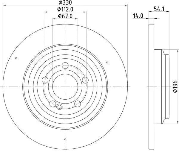 Mintex Brake Discs Rear Solid Set Of 2 MDC2894C 330mm - image 4