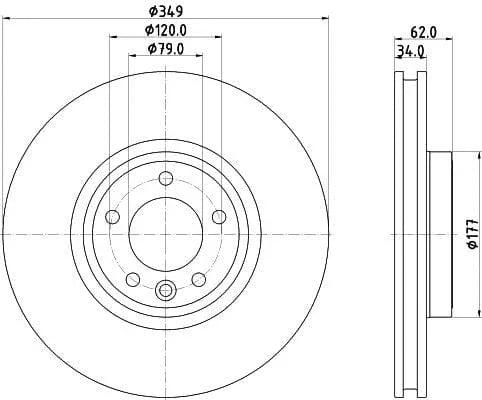 Mintex Brake Discs Front Vented Set Of 2 MDC2902C 349mm - image 3