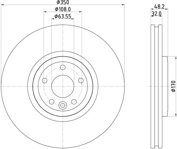 Mintex Brake Discs Front Vented Set Of 2 MDC2906C 350mm - image 4