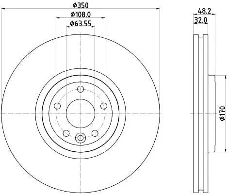 Mintex Brake Discs Front Vented Set Of 2 MDC2907C 350mm - image 3