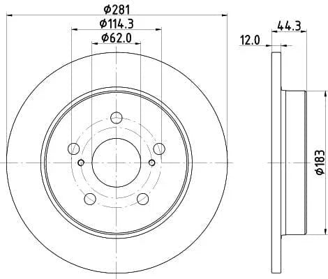 Mintex Brake Discs Rear Solid Set Of 2 MDC2912C 281mm - image 3