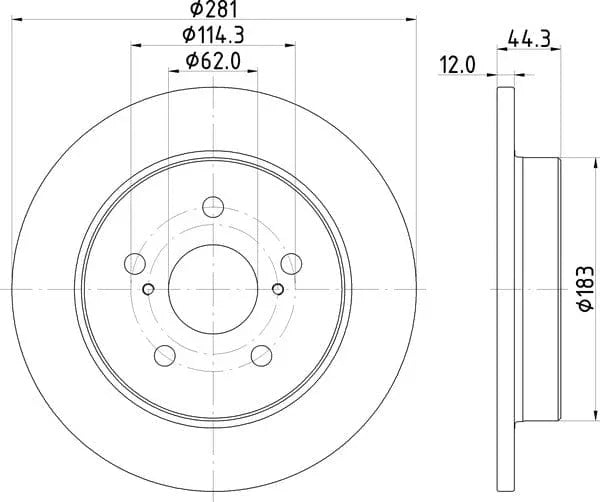 Mintex Brake Discs Rear Solid Set Of 2 MDC2912C 281mm - image 4