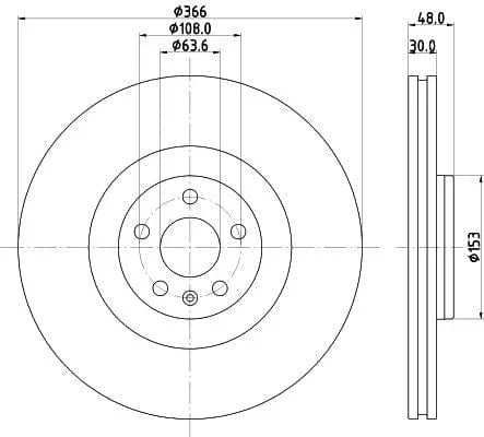 Mintex Brake Discs Front Vented Set Of 2 MDC2913C 366mm - image 3