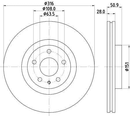 Mintex Brake Discs Front Vented Set Of 2 MDC2914C 316mm - image 3