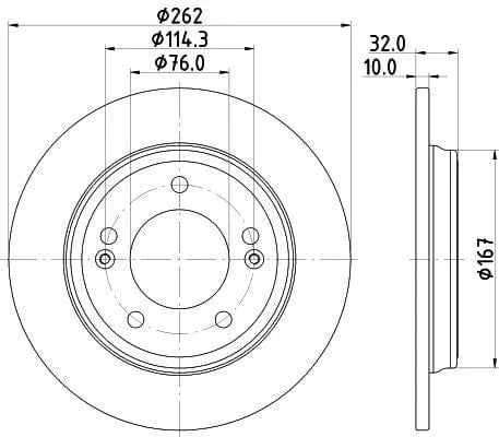 Mintex Brake Discs Rear Solid Set Of 2 MDC2921C 262mm - image 3