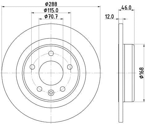 Mintex Brake Discs Rear Solid Set Of 2 MDC2923C 288mm - image 3
