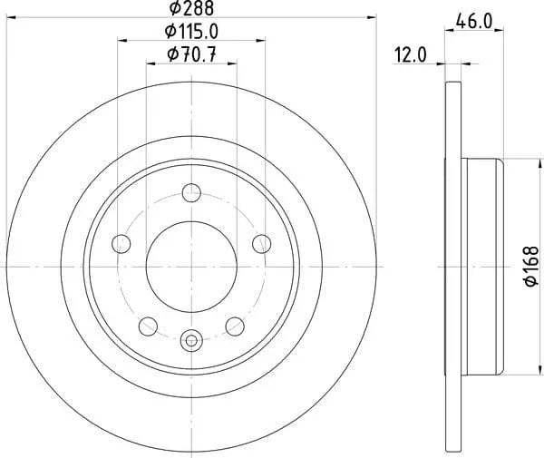 Mintex Brake Discs Rear Solid Set Of 2 MDC2923C 288mm - image 4