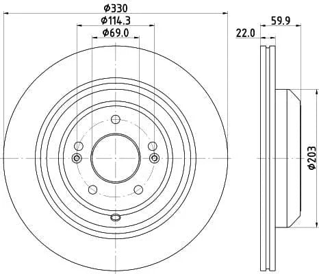 Mintex Brake Discs Rear Vented Set Of 2 MDC2926C 330mm - image 3