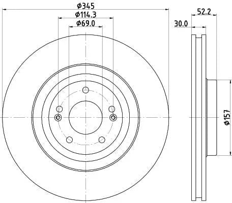 Mintex Brake Discs Front Vented Set Of 2 MDC2928C 345mm - image 3