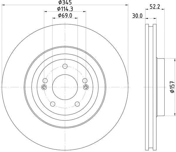 Mintex Brake Discs Front Vented Set Of 2 MDC2928C 345mm - image 4