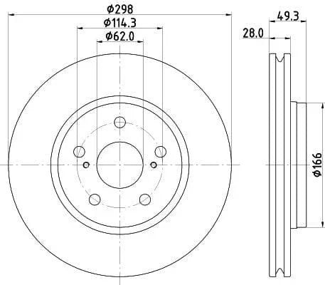 Mintex Brake Discs Front Vented Set Of 2 MDC2934C 298mm - image 3