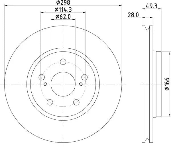 Mintex Brake Discs Front Vented Set Of 2 MDC2934C 298mm - image 4