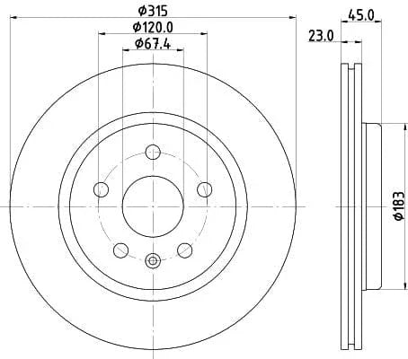 Mintex Brake Discs Rear Vented Set Of 2 MDC2935C 315mm - image 3
