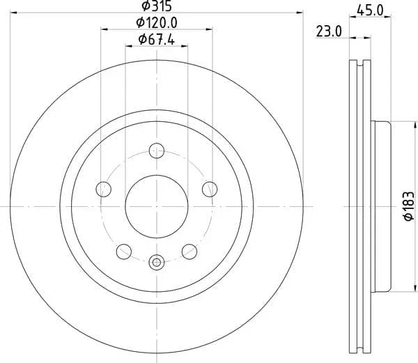 Mintex Brake Discs Rear Vented Set Of 2 MDC2935C 315mm - image 4