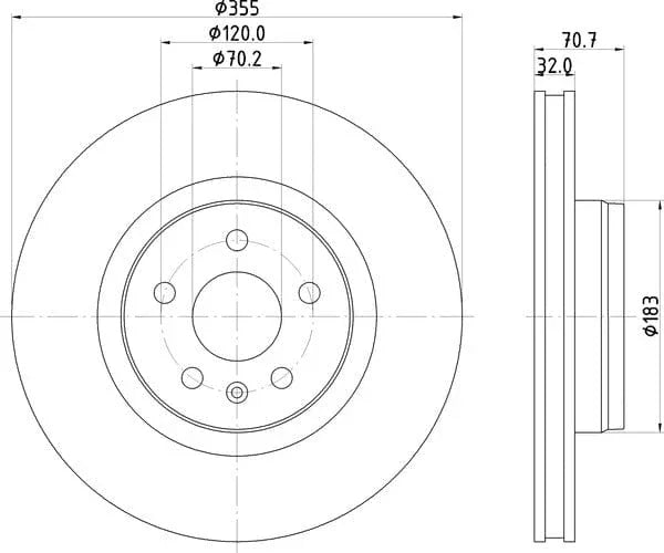 Mintex Brake Discs Front Vented Set Of 2 MDC2941C 355mm - image 4