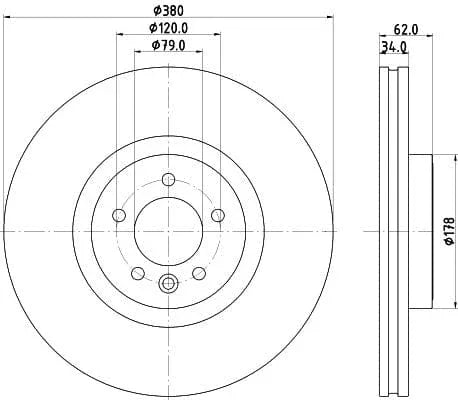 Mintex Brake Discs Front Vented Set Of 2 MDC2945C 380mm - image 3