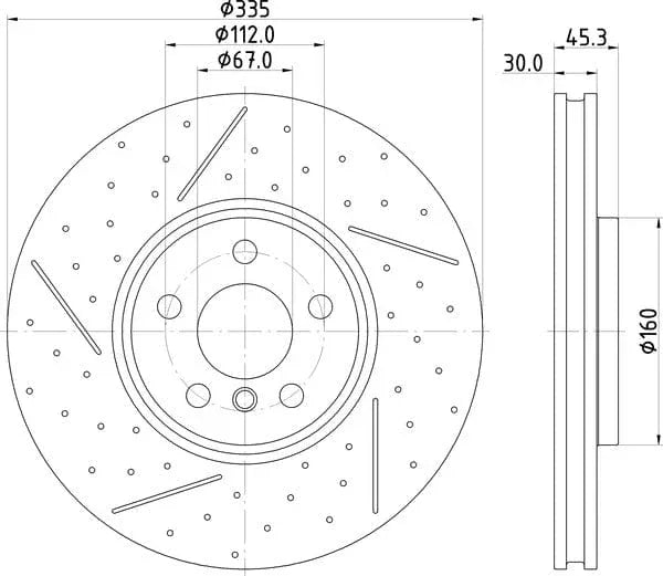 Mintex Brake Discs Front Slotted Vented Set Of 2 MDC2951C 335mm - image 4