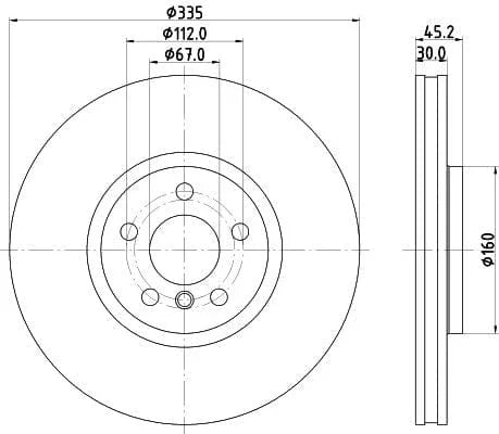 Mintex Brake Discs Front Vented Set Of 2 MDC2953C 335mm - image 3