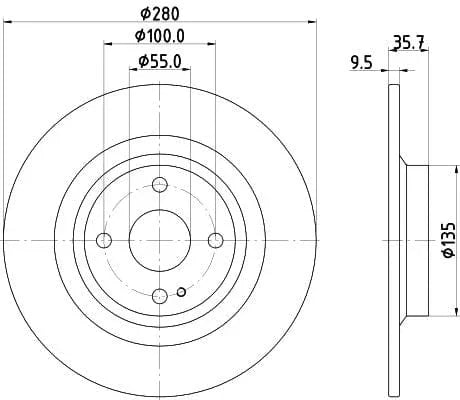 Mintex Brake Discs Rear Solid Set Of 2 MDC2956C 280mm - image 3