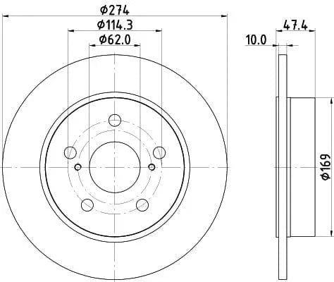 Mintex Brake Discs Rear Solid Set Of 2 MDC2961C 274mm - image 3