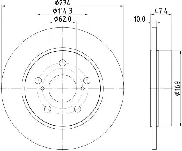 Mintex Brake Discs Rear Solid Set Of 2 MDC2961C 274mm - image 4