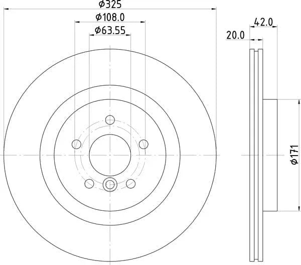 Mintex Brake Discs Rear Vented Set Of 2 MDC2964C 325mm - OEM Quality Replacement - image 4