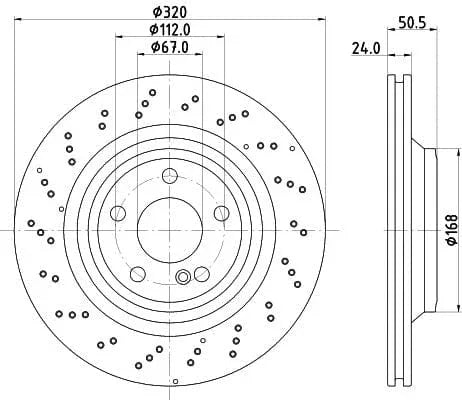 Mintex Brake Discs Rear Perforated Vented Set Of 2 MDC2968C 320mm - image 3