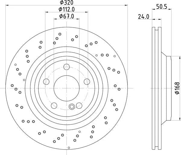 Mintex Brake Discs Rear Perforated Vented Set Of 2 MDC2968C 320mm - image 4